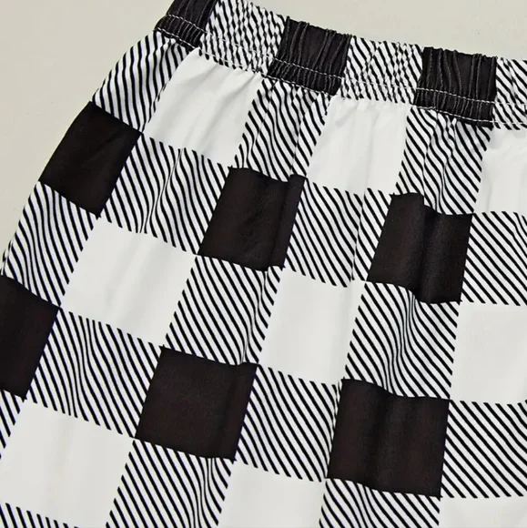 🤍🖤NEW🤍🖤SO CUTE!! Coffee Plaid 3PC Pajama Set - Picture 3 of 5